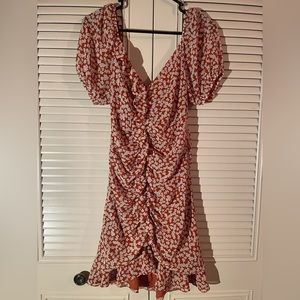 Orange casual mini dress